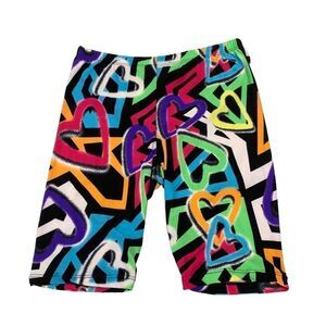 Graffiti Print Biker Shorts